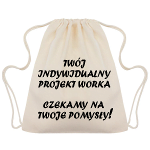 Na obrazku przedstawiony jest worek bawełniany w kolorze ecru - Workoplecak bawełaniany BHP Proresult