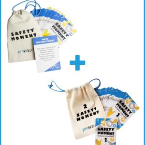 Na obrazku przedstawiony jest zestaw gier SAFETY MOMENT i SAFETY MOMENT 2 - Gry BHP Proresult