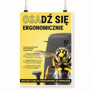 Osa siedząca na fotelu biurowym na żółtym tle - Proresult