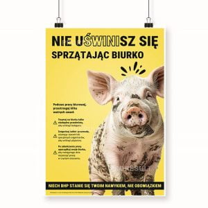 Ubłocona różowa świnka na żółtym tle - Proresult