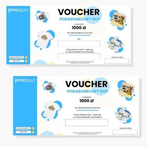 Na obrazku jest przedstawiona wizualizacja jak wygląda voucher podarunkowy bhp 1000 zł - Vouchery podarunkowe bhp