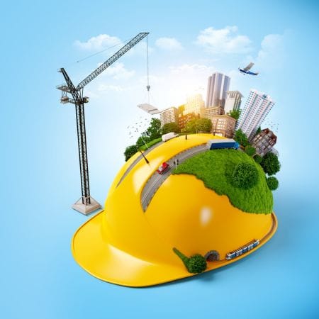 Żółty kask na niebieskim tle - Proresult